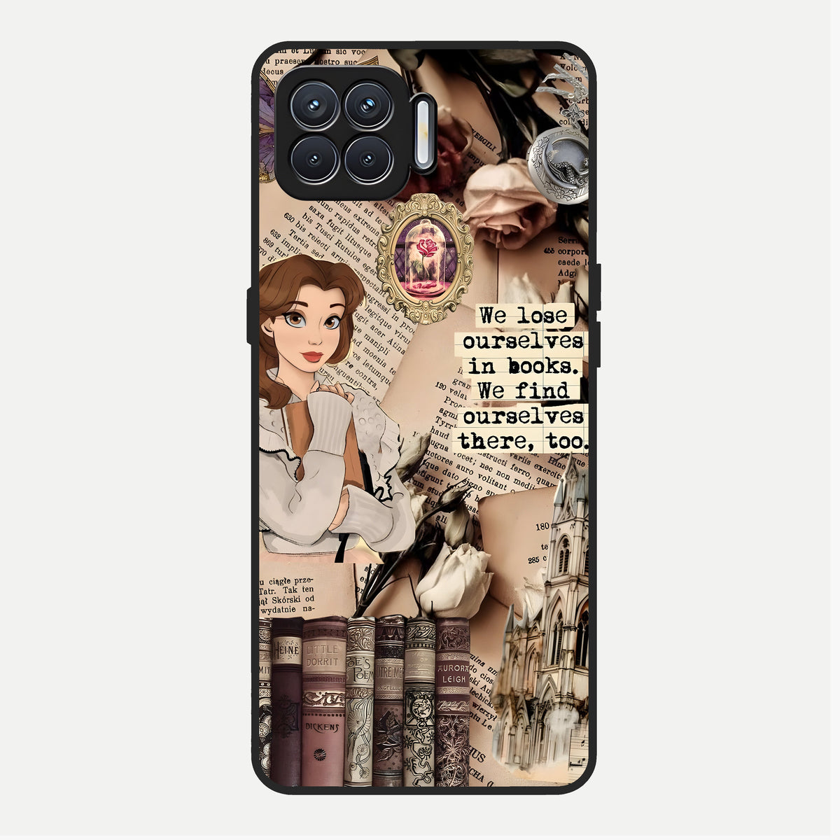  Bookish Dream World Glass Case For Oppo F17 back cover – full design glossy printed glass finish