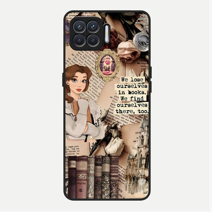  Bookish Dream World Glass Case For Oppo F17 back cover – full design glossy printed glass finish