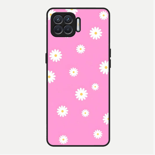  Bubblegum Daisy Pop Glass Case For Oppo F17 back cover – full design glossy printed glass finish