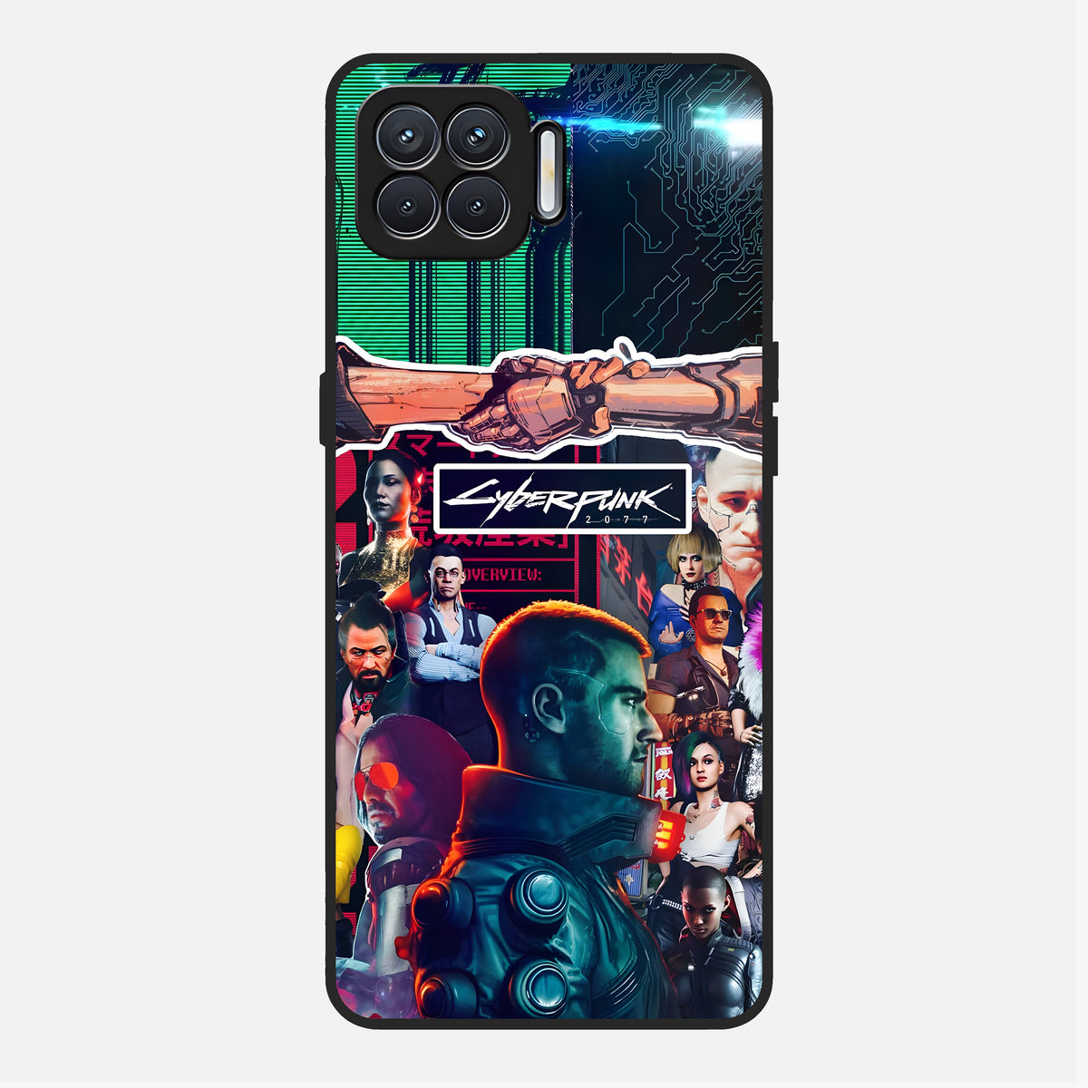  CYBERPUNK Legacy Glass Case For Oppo F17 back cover – full design glossy printed glass finish
