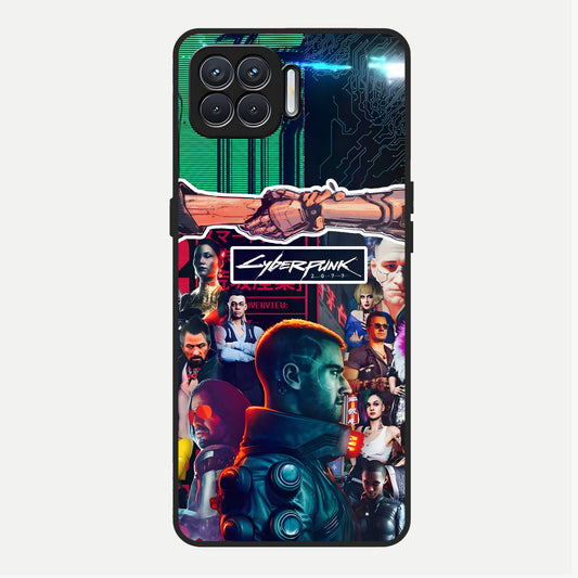  CYBERPUNK Legacy Glass Case For Oppo F17 back cover – full design glossy printed glass finish