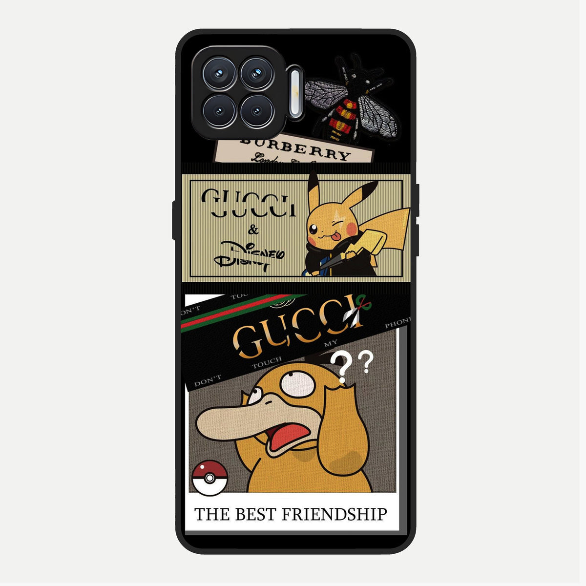  Cartoon Brand Play Mashup Glass Case For Oppo F17 back cover – full design glossy printed glass finish