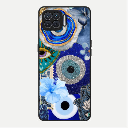  Celestial Blue Vision Glass Case For Oppo F17 back cover – full design glossy printed glass finish