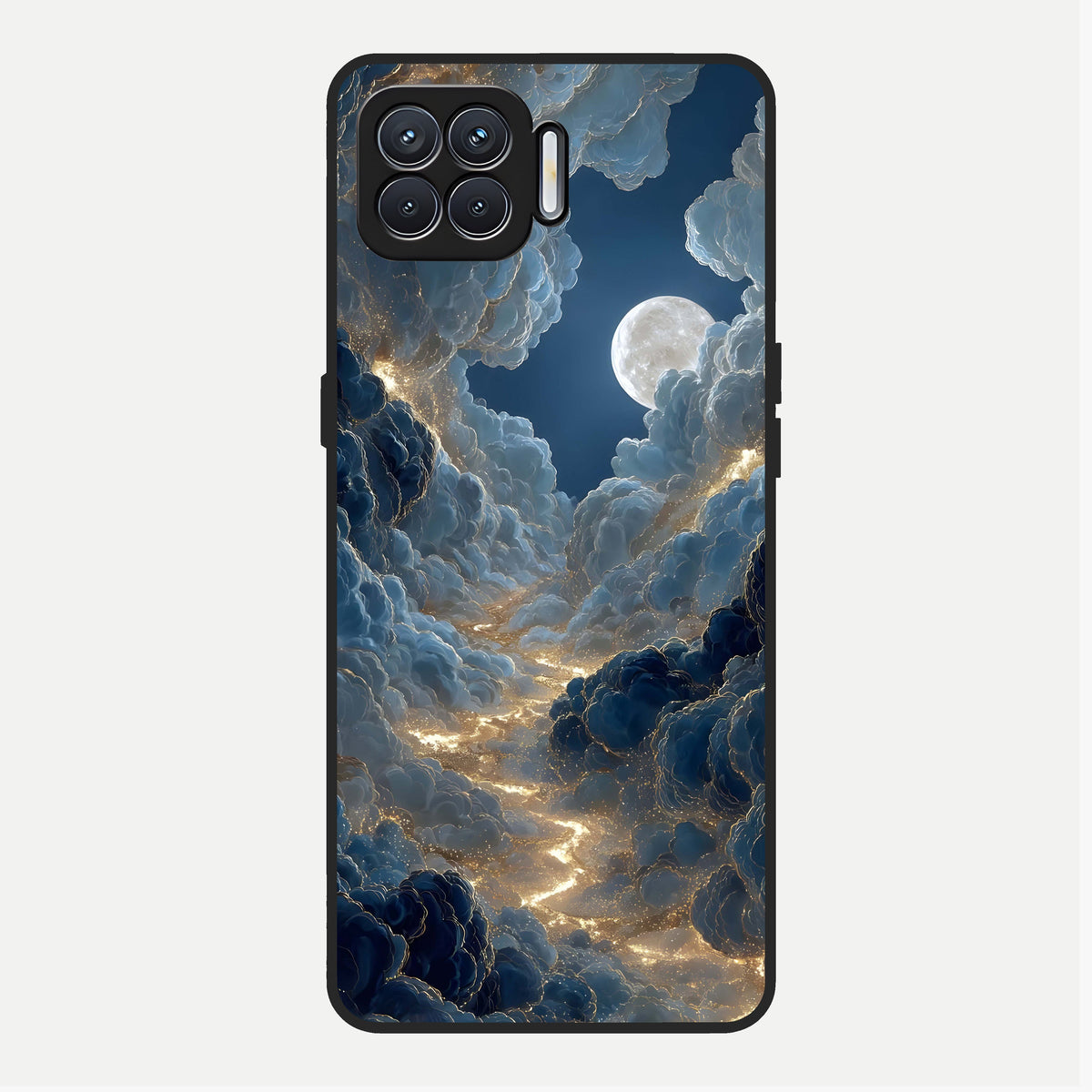 Celestial Cloud Road Glass Case For Oppo F17 back cover – full design glossy printed glass finish