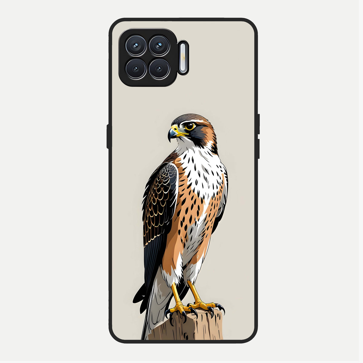  Clever Eagle Glass Case For Oppo F17 back cover – full design glossy printed glass finish