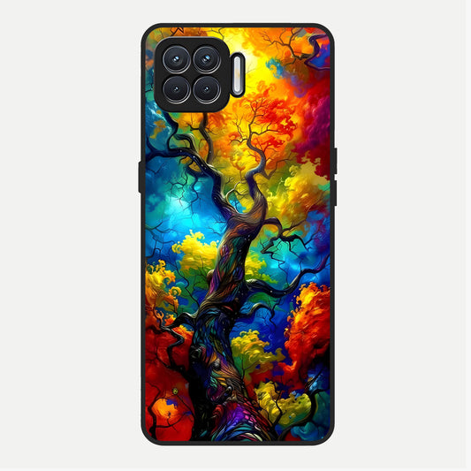  Colorful Soda Bottles Glass Case For Oppo F17 back cover – full design glossy printed glass finish