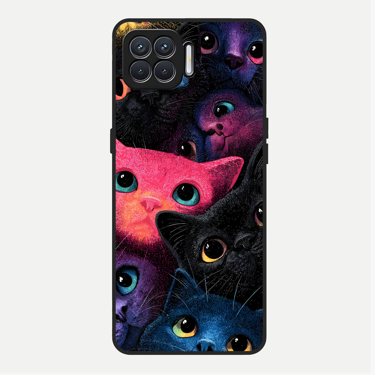  Cosmic Cats Dreams Glass Case For Oppo F17 back cover – full design glossy printed glass finish