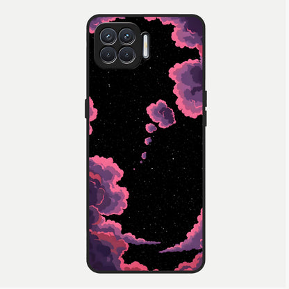  Cosmic Cloud Journey Glass Case For Oppo F17 back cover – full design glossy printed glass finish