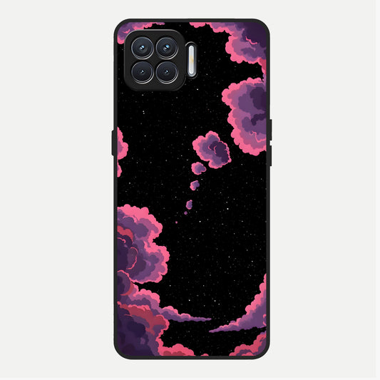  Cosmic Cloud Journey Glass Case For Oppo F17 back cover – full design glossy printed glass finish