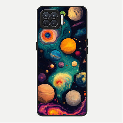  Cosmic Planet Journey Glass Case For Oppo F17 back cover – full design glossy printed glass finish