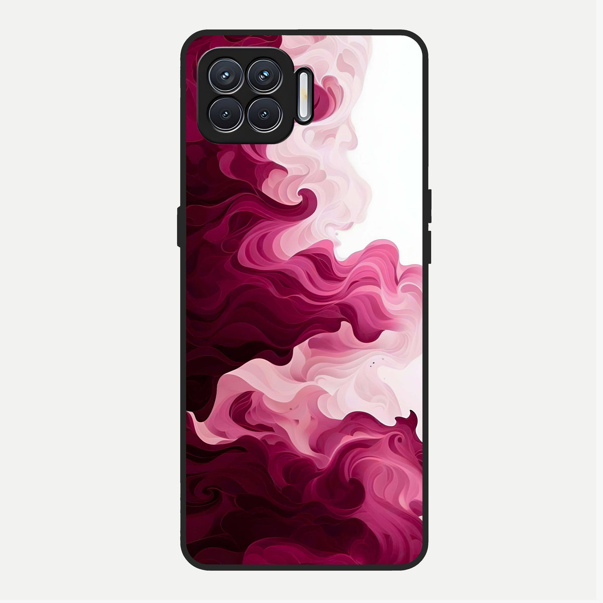  Crimson Wave Flow Glass Case For Oppo F17 back cover – full design glossy printed glass finish