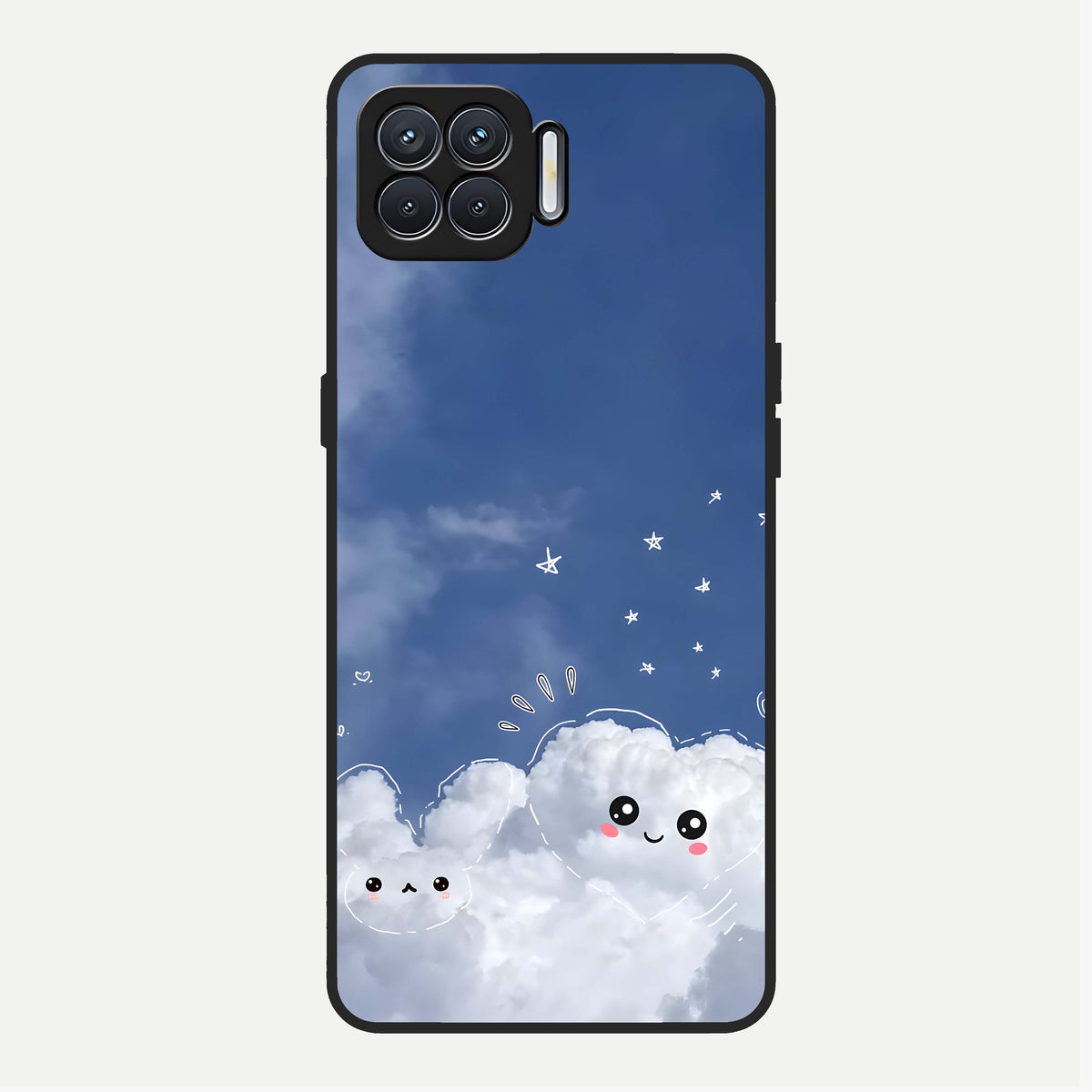  Cute Blossom Cloud Glass Case For Oppo F17 back cover – full design glossy printed glass finish