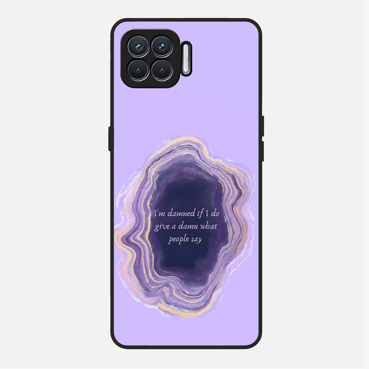  Damned People Quote Glass Case For Oppo F17 back cover – full design glossy printed glass finish