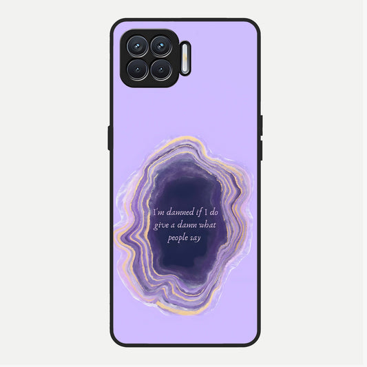  Damned People Quote Glass Case For Oppo F17 back cover – full design glossy printed glass finish