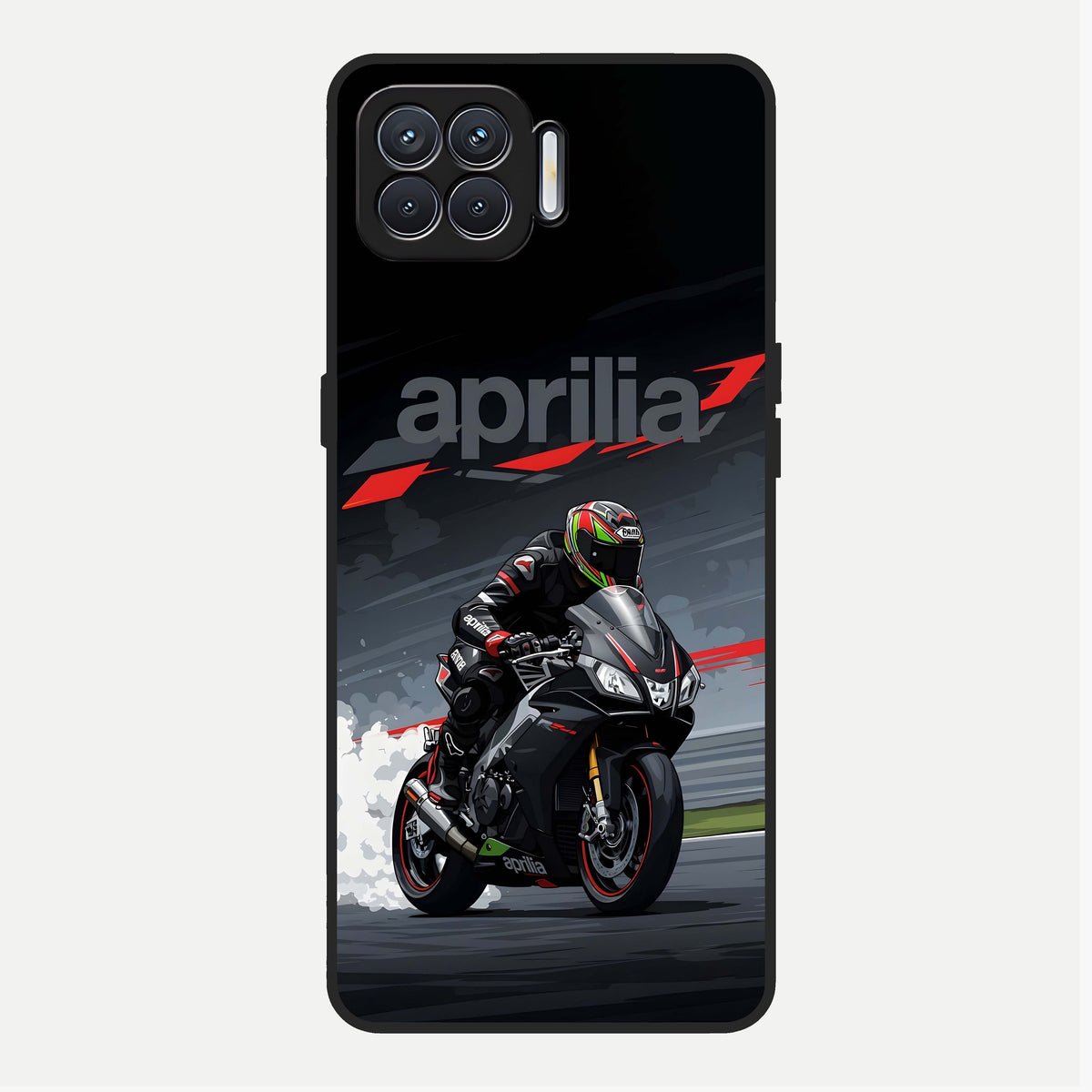 Dark Aprilla Glass Case For Oppo F17 back cover – full design glossy printed glass finish