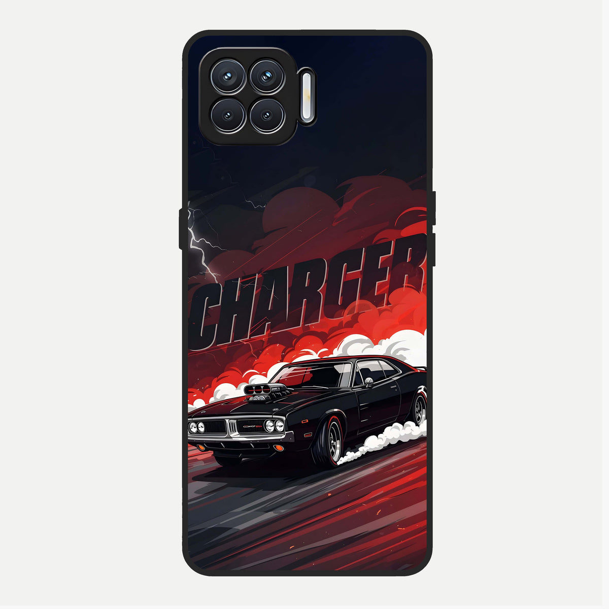  Dark Charger Fury Glass Case For Oppo F17 back cover – full design glossy printed glass finish