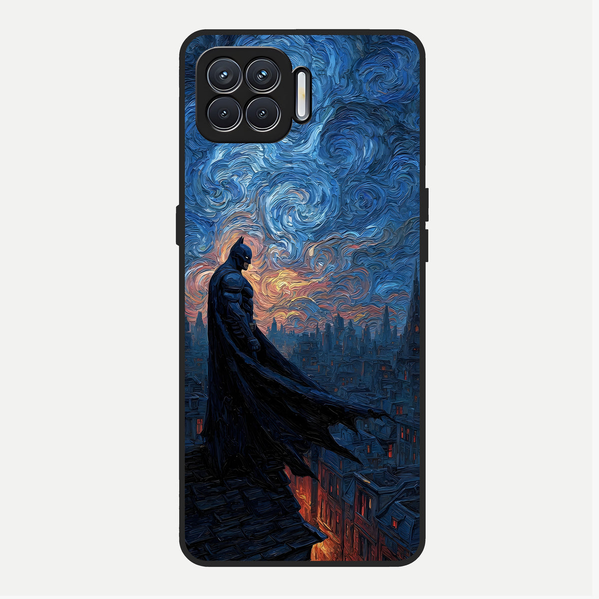  Dark Knight Dusk Glass Case For Oppo F17 back cover – full design glossy printed glass finish