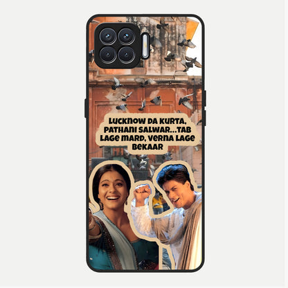  Desi Retro Vibes Glass Case For Oppo F17 back cover – full design glossy printed glass finish