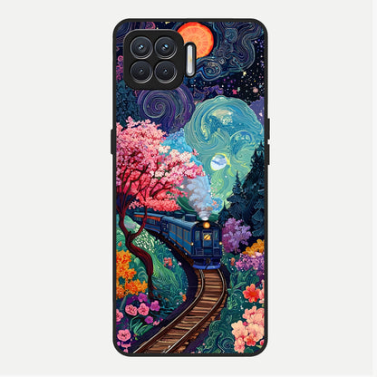  Digital Art Glass Case For Oppo F17 back cover – full design glossy printed glass finish