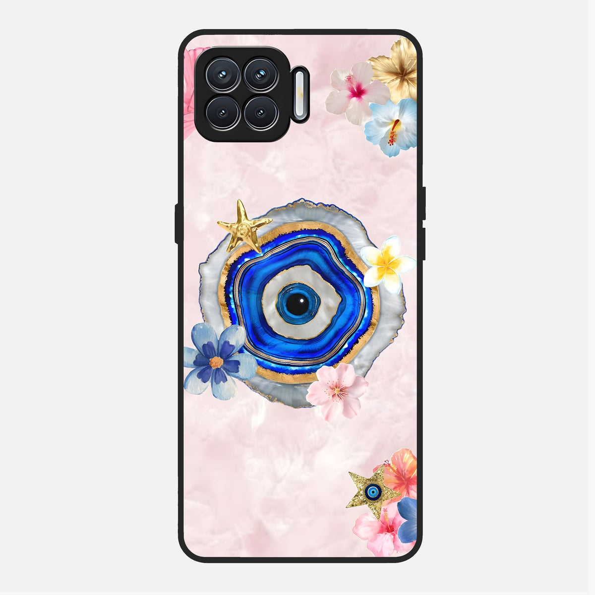  Divine Aura Bloom Glass Case For Oppo F17 back cover – full design glossy printed glass finish