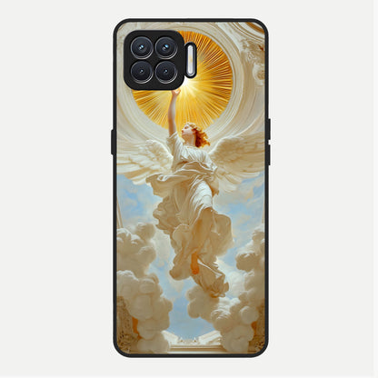 Divine Light Angel Glass Case For Oppo F17 back cover – full design glossy printed glass finish
