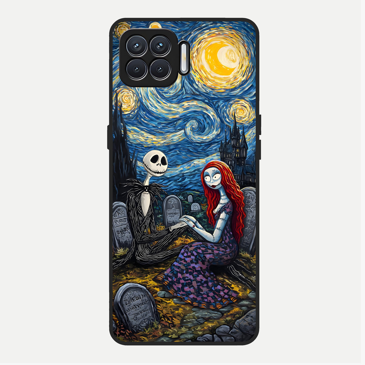  Eternal Night Love Glass Case For Oppo F17 back cover – full design glossy printed glass finish