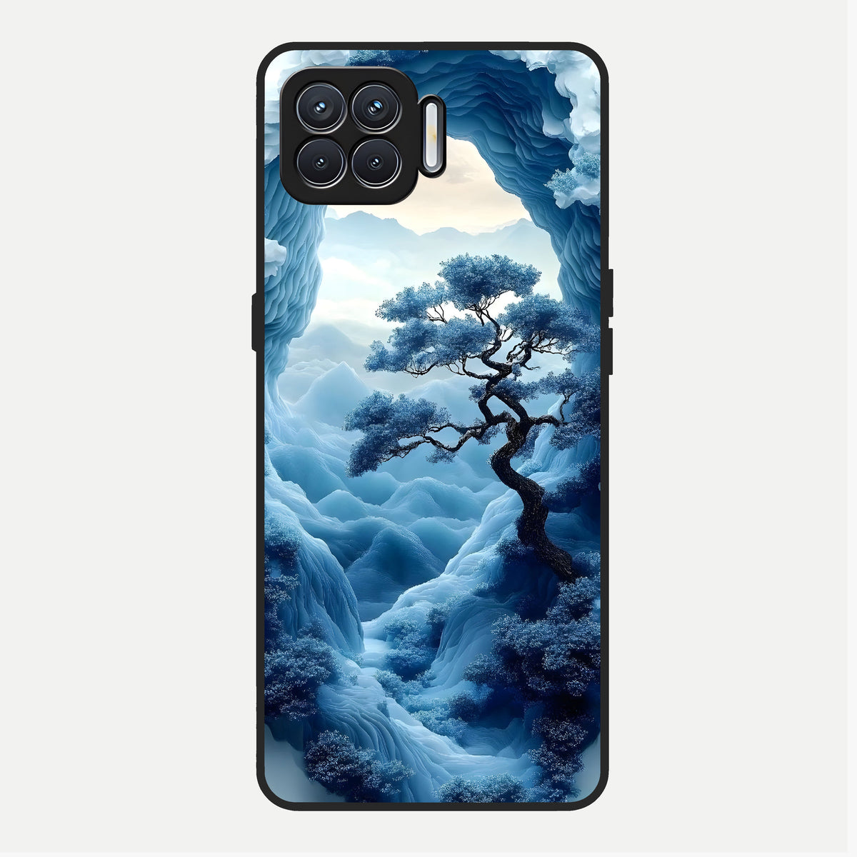  Frozen Serenity Gate Glass Case For Oppo F17 back cover – full design glossy printed glass finish