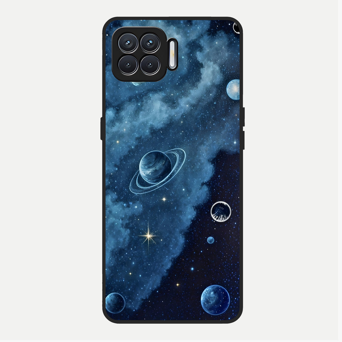  Galaxy Dream Space Glass Case For Oppo F17 back cover – full design glossy printed glass finish