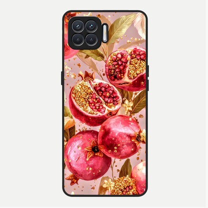  Golden Bloom Glow Glass Case For Oppo F17 back cover – full design glossy printed glass finish