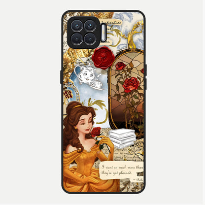  Golden Dream Belle Glass Case For Oppo F17 back cover – full design glossy printed glass finish