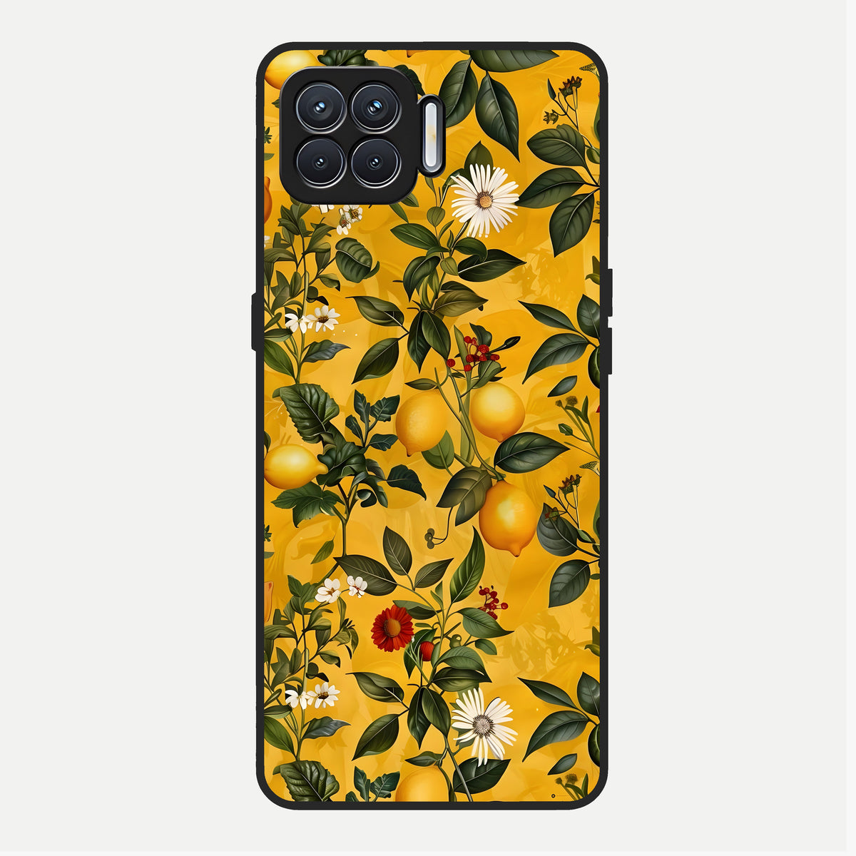  Golden Lemon Field Glass Case For Oppo F17 back cover – full design glossy printed glass finish