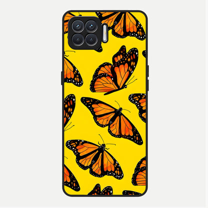  Golden Wing Flight Glass Case For Oppo F17 back cover – full design glossy printed glass finish