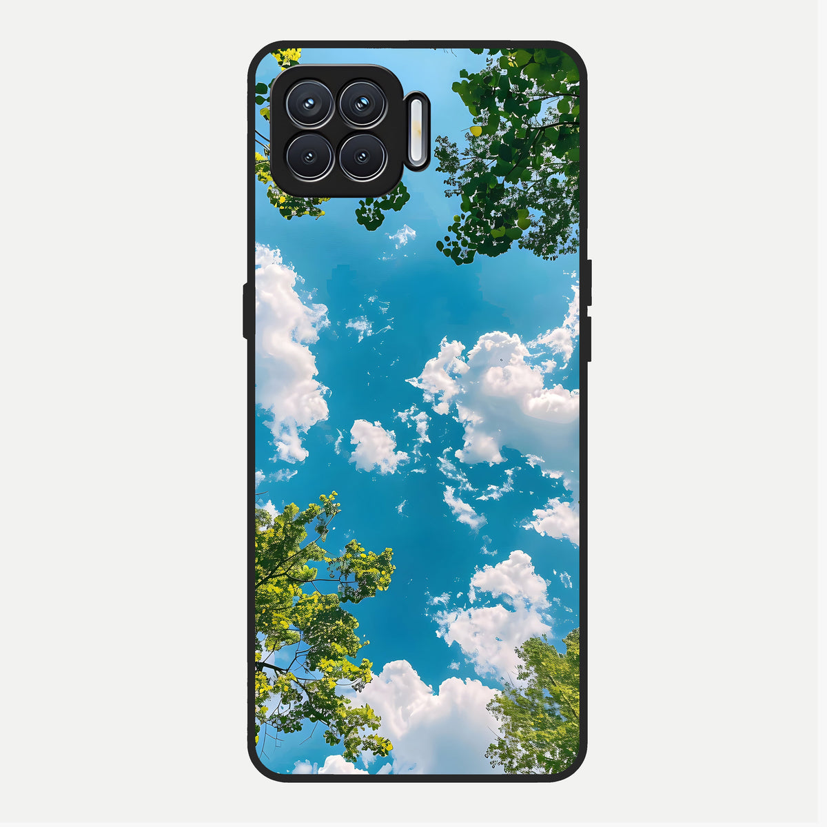  Green Moon Energy Glass Case For Oppo F17 back cover – full design glossy printed glass finish