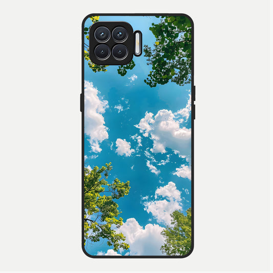  Green Moon Energy Glass Case For Oppo F17 back cover – full design glossy printed glass finish