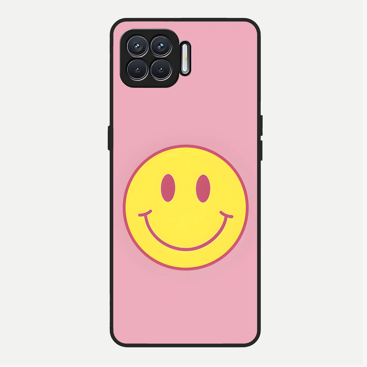 Happy Pink Mood Glass Case For Oppo F17 back cover – full design glossy printed glass finish