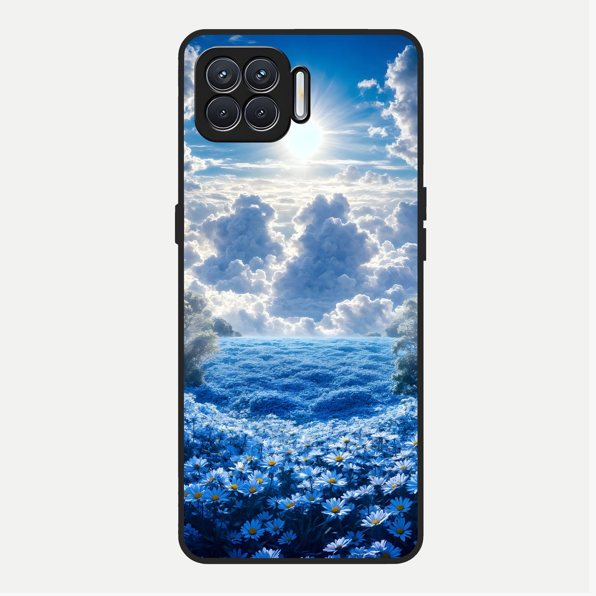  Heavenly Daisy Horizon Glass Case For Oppo F17 back cover – full design glossy printed glass finish
