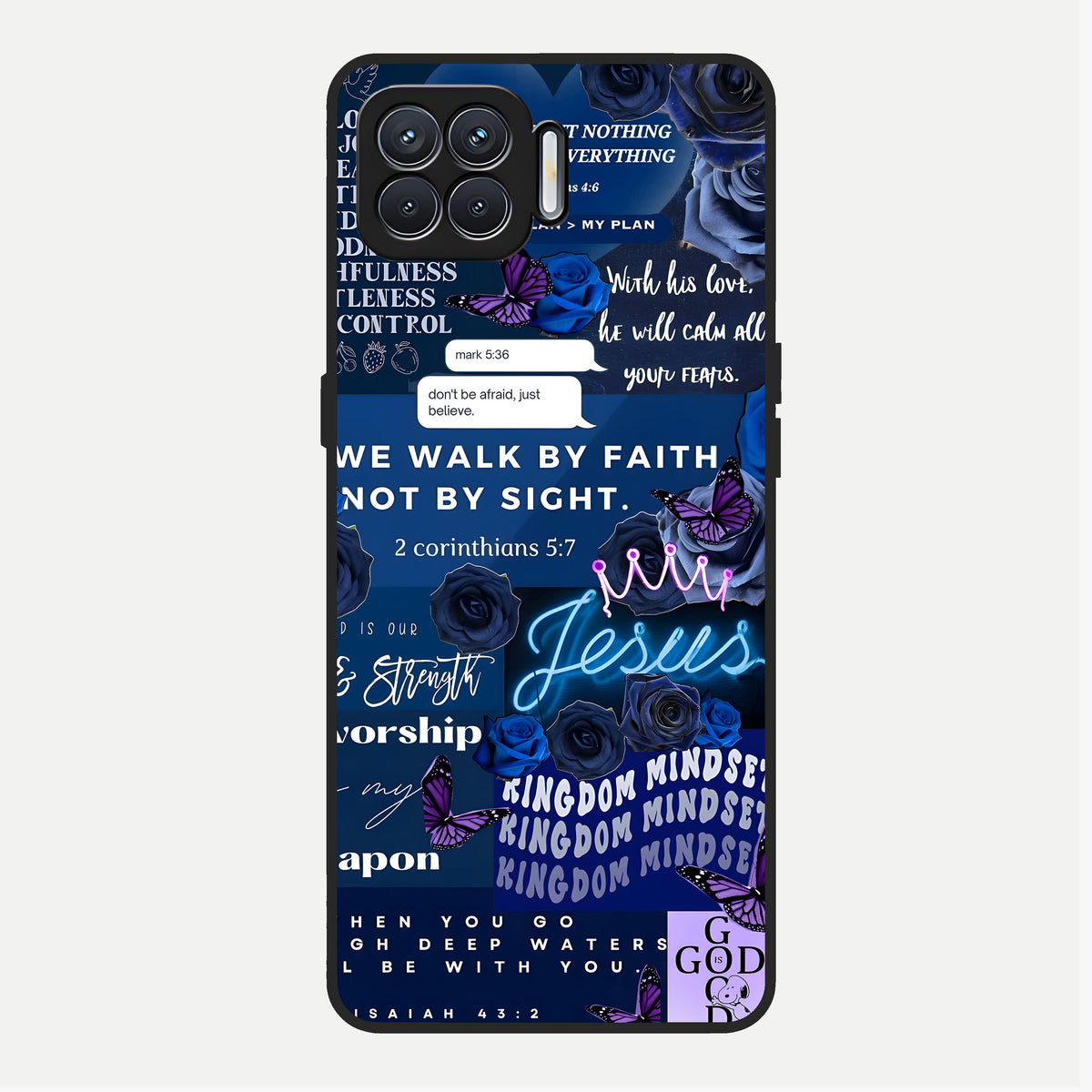  Kingdom Faith Glow Glass Case For Oppo F17 back cover – full design glossy printed glass finish