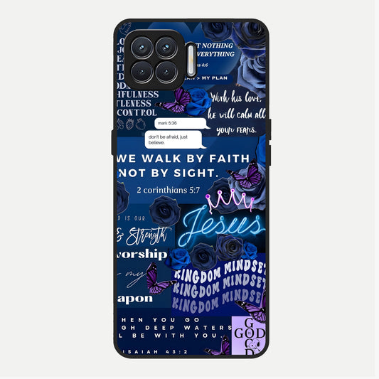  Kingdom Faith Glow Glass Case For Oppo F17 back cover – full design glossy printed glass finish