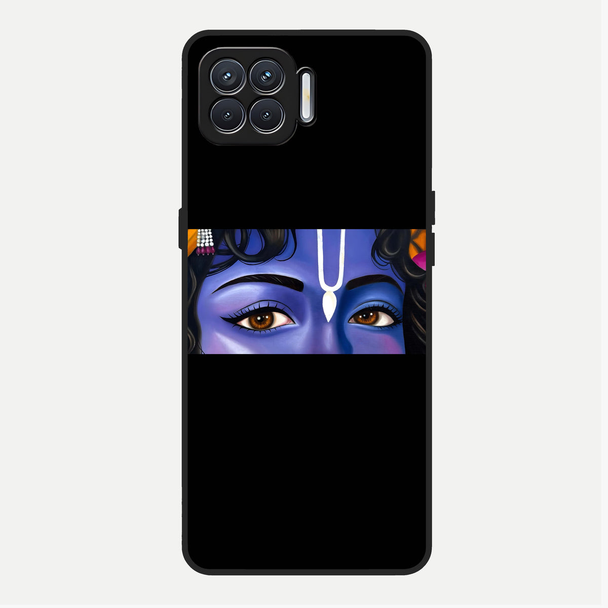  Krishna Eye Glass Case For Oppo F17 back cover – full design glossy printed glass finish