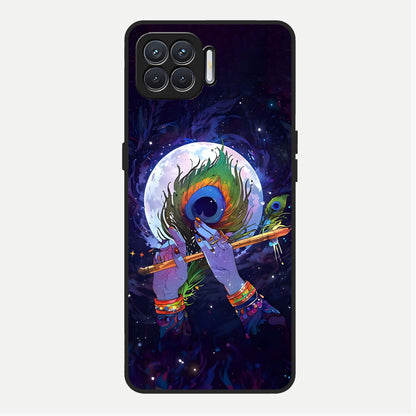  Krishna Hands Art Glass Case For Oppo F17 back cover – full design glossy printed glass finish