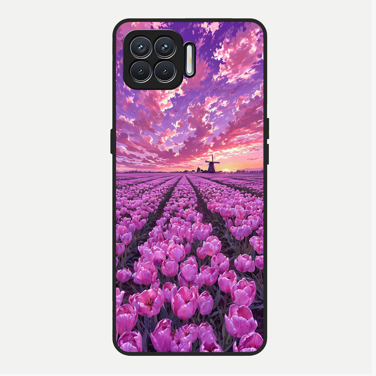  Lavender Dream Skies Glass Case For Oppo F17 back cover – full design glossy printed glass finish