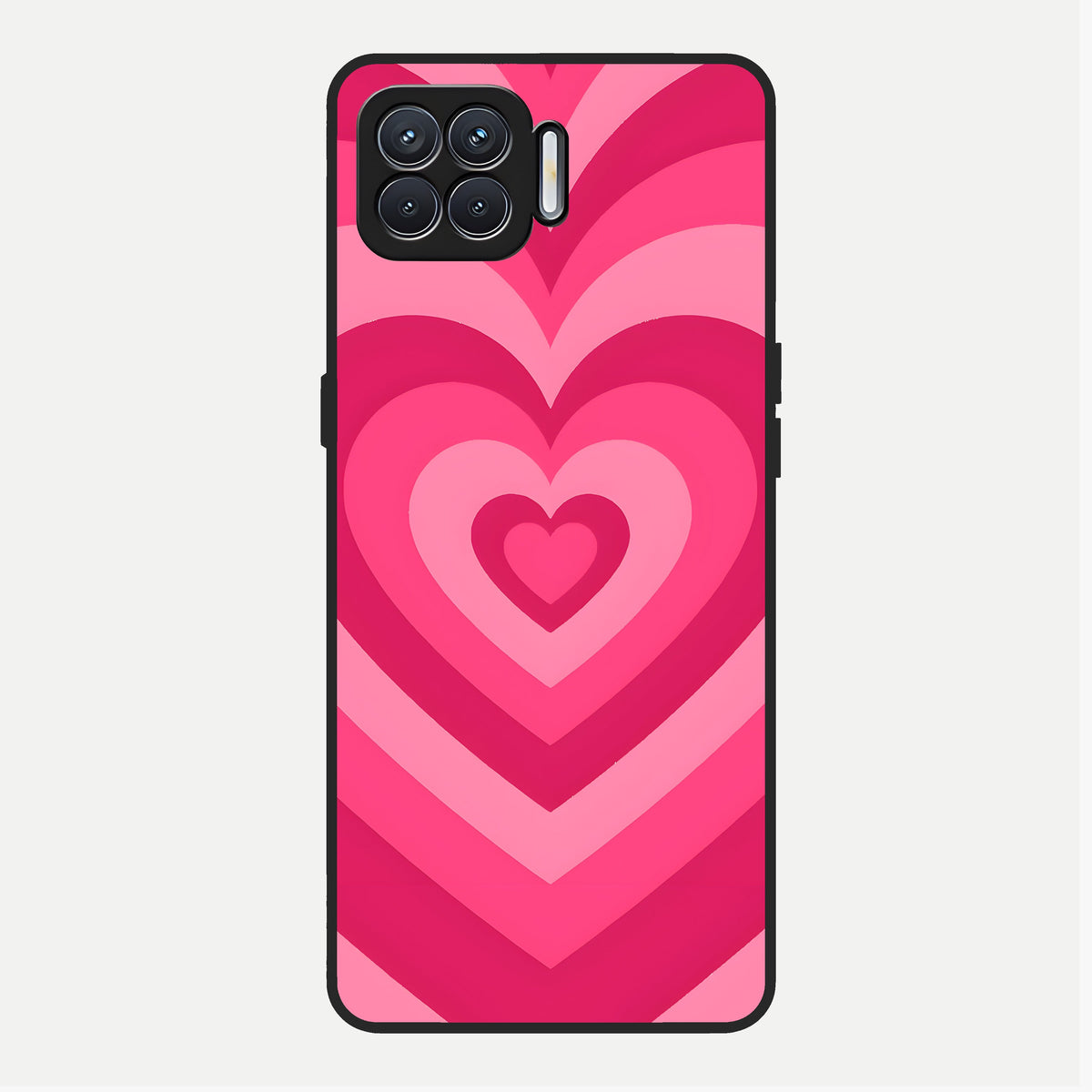  Layered Love Hearts Glass Case For Oppo F17 back cover – full design glossy printed glass finish