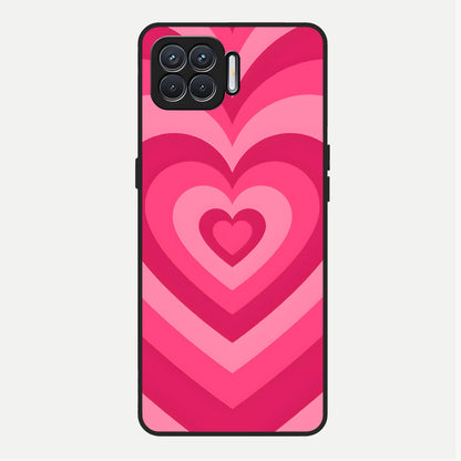  Layered Love Hearts Glass Case For Oppo F17 back cover – full design glossy printed glass finish