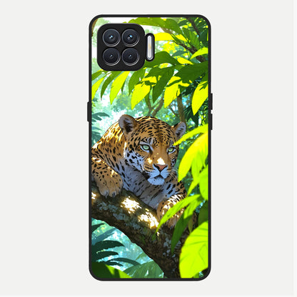  Leopard in Jungle Glass Case For Oppo F17 back cover – full design glossy printed glass finish
