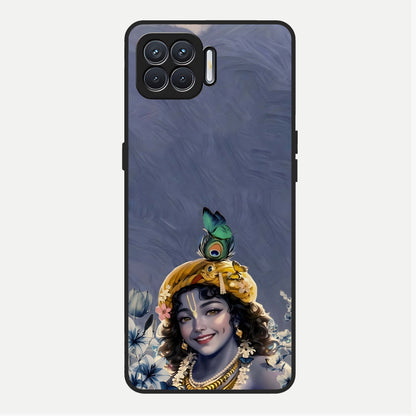  Lord Krishna Glass Case For Oppo F17 back cover – full design glossy printed glass finish