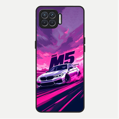  MS Neon Car Glass Case For Oppo F17 back cover – full design glossy printed glass finish