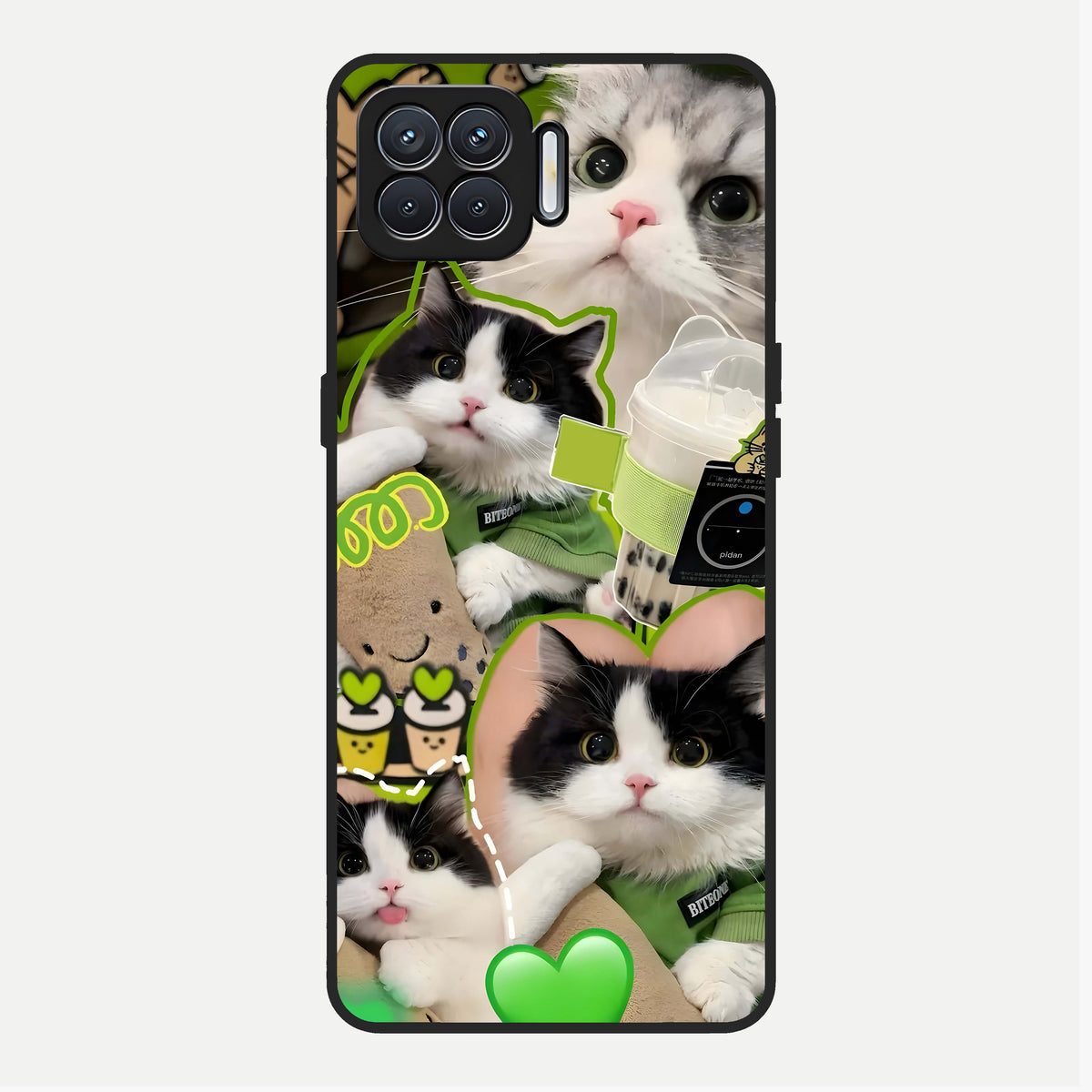  Matcha Cats Mood Glass Case For Oppo F17 back cover – full design glossy printed glass finish