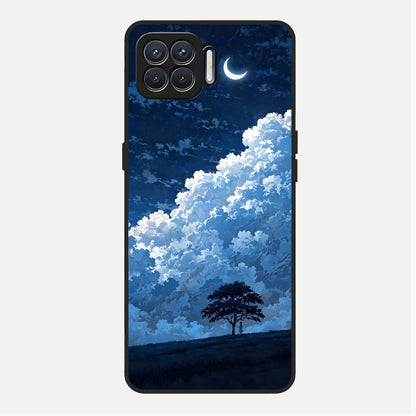  Midnight Sky Serenity Glass Case For Oppo F17 back cover – full design glossy printed glass finish