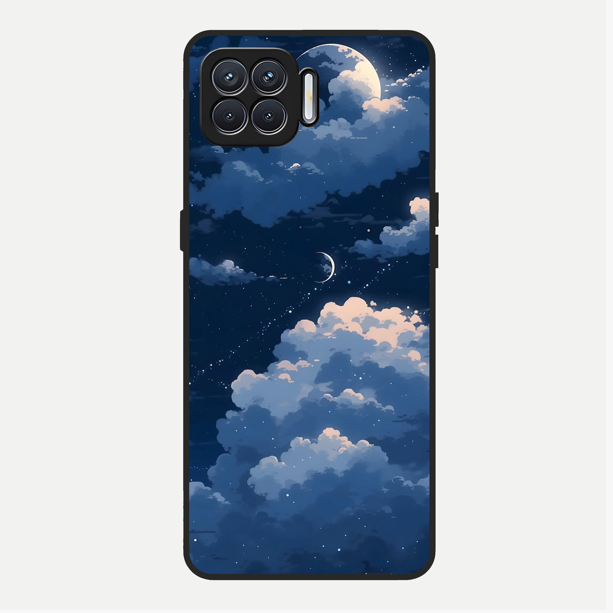  Moon Dream Haze Glass Case For Oppo F17 back cover – full design glossy printed glass finish
