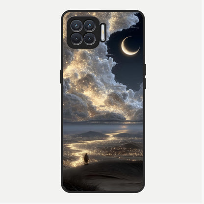  Moonlight Spark Path Glass Case For Oppo F17 back cover – full design glossy printed glass finish